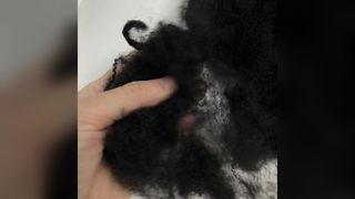 কালো পুনর্ব্যবহৃত শিখা প্রতিরোধক পলিয়েস্টার ফাইবার 12D × 64 মিমি