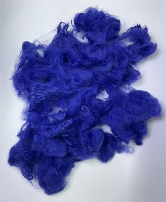 ভালো দাম Recycled Polyester Staple Fiber with 0.2% Oil Content and 0.7-15dtex Fineness in Sapphire Blue অনলাইন