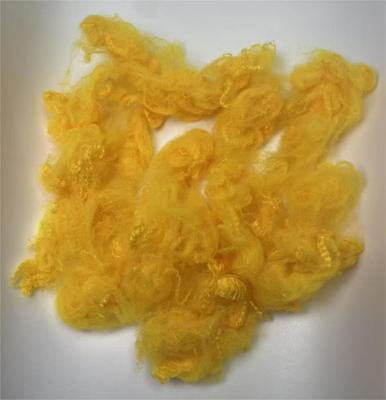 ভালো দাম Golden Yellow Highly Durable UV Protection Recycled Polyester Staple Fiber 2.5D 51mm for Versatile Applications অনলাইন